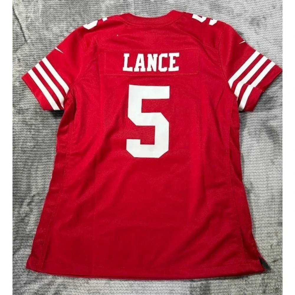 Nike San Francisco 49ers Trey Lance #5 NFL Jersey Red Womens L NWT DJ1253-687